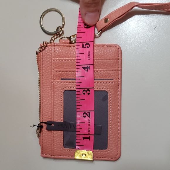 NWT Sienna Mae card / Coin Wristlet. Light orange shade. Vegan leather (faux). - Picture 5 of 8